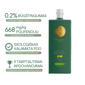 Ekologiškas Premium Kalamata PDO alyvuogių aliejus EVOO