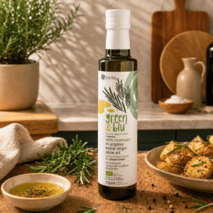 Ekologiškas alyvuogių aliejus su rozmarinais - 250 ml