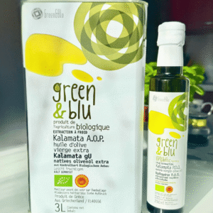Green & Blu 3 L – Organic ypač tyras alyvuogių aliejus (Kalamata PDO, 100% Koroneiki)