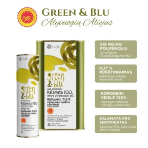 Green n Blu alyvuogiu aliejaus kalamata pdo savybes 2025