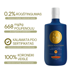 PREMIUM sertifikuotas Kalamata PDO ypač tyras alyvuogių aliejus 500ml