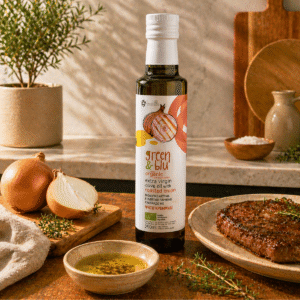 Ekologiškas alyvuogių aliejus su skrudintais svogūnais - 250 ml