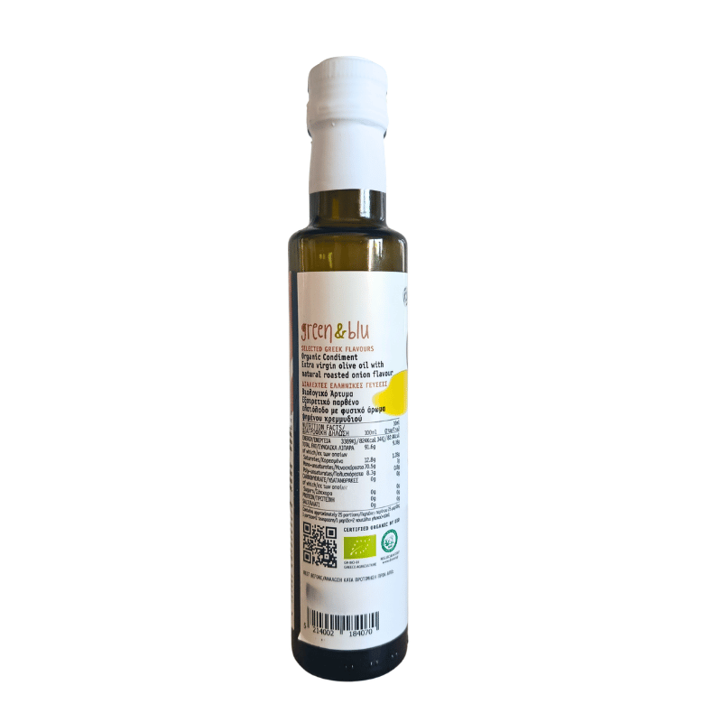 Ekologiškas ypač tyras alyvuogių aliejus su skrudintais svogūnais - 250 ml