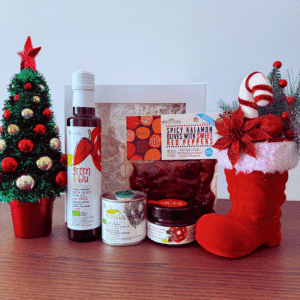 Dovanų dėžutė „Graikiška Aistra – Aštrūs ir Sodrūs Skoniai“ (4 produktai)