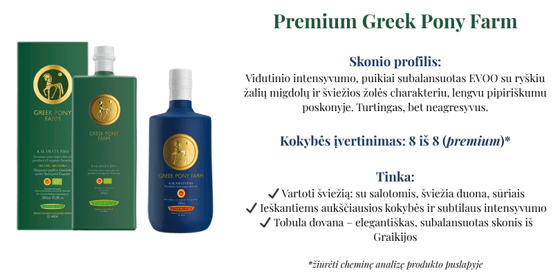 Greek Pony farm alyvuogiu aliejaus kategorijos aprasymas