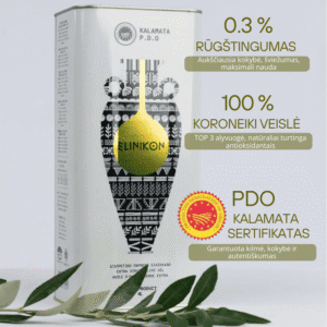 KALAMATA PDO ypač tyras alyvuogių aliejus (Extra Virgin) 4 LITRAI 'Elinikon'