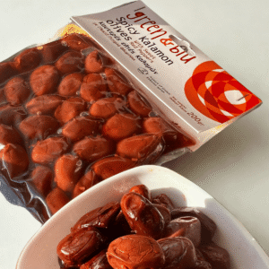 Kalamata alyvuogės aštrios su saldžiomis raudonosiomis paprikomis 200g