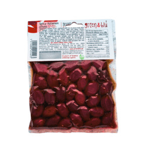 Kalamata alyvuogės aštrios su saldžiomis raudonosiomis paprikomis 200g