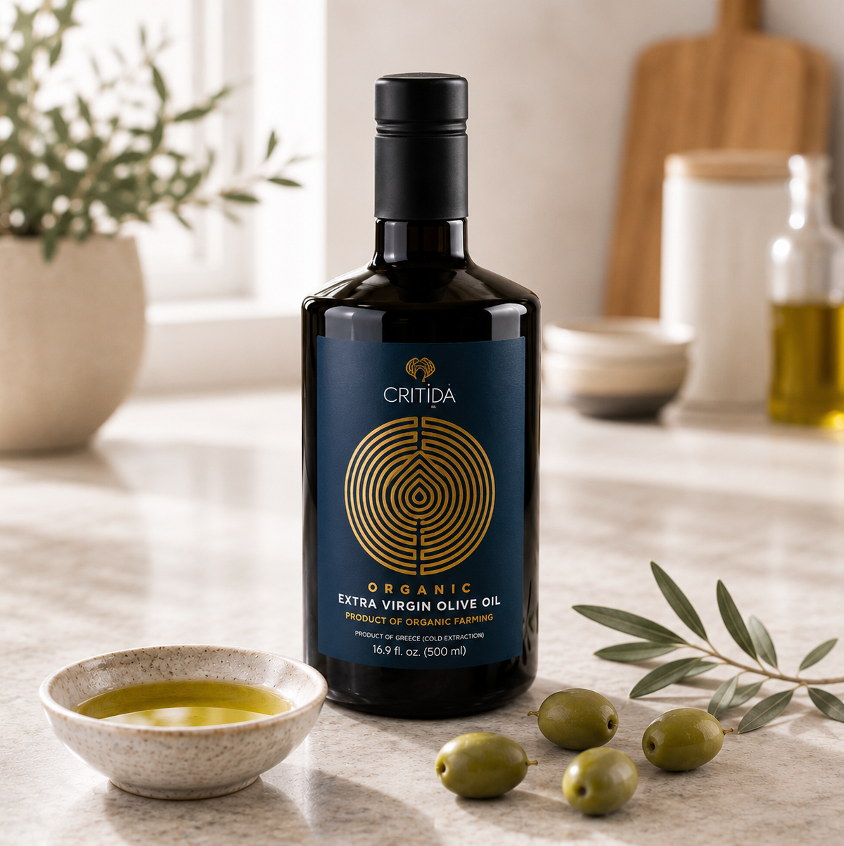 Ekologiškas ypač tyras alyvuogių aliejus (aukšti polifenoliai) - Critida Organic 500 ml ft2