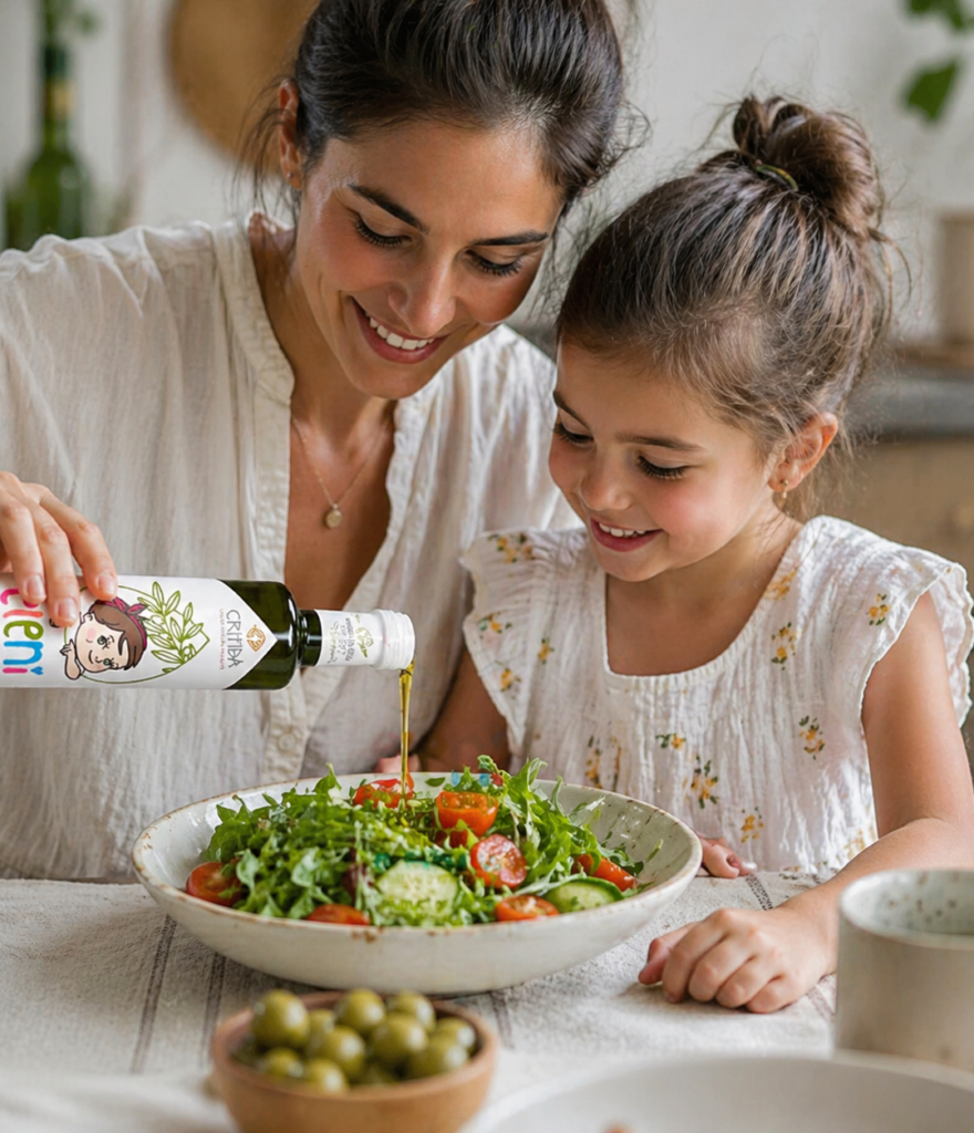Ekologiškas ypač tyras alyvuogių aliejus vaikams 250 ml – Critida Eleni for Kids (Kreta, 100% Koroneiki)