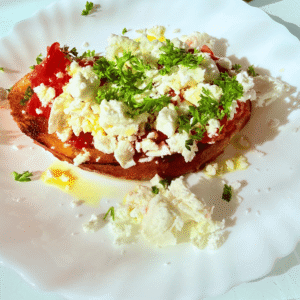 Bruschetta su feta ir pomidorais - Viduržemio jūros receptas